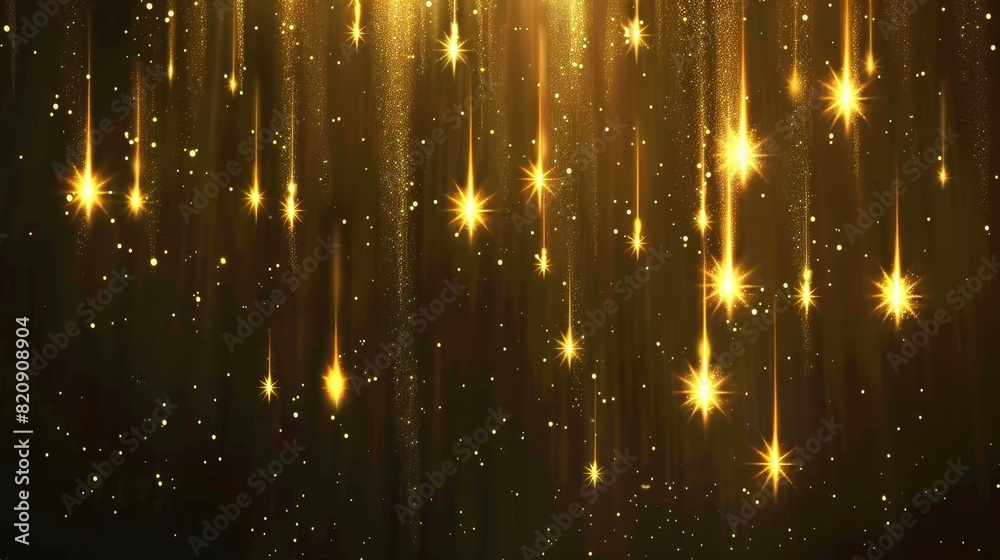 There are golden stars falling on a transparent modern background. Abstract comet or meteorite rain in the sky with sparkles and dust. A galaxy glitter glow falls with a trail effect frame. A white There are golden stars falling on a transparent modern background. Abstract comet or meteorite rain in the sky with sparkles and dust. A galaxy glitter glow falls with a trail effect frame. A white