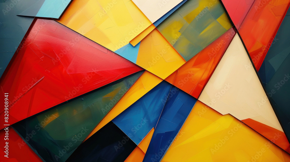 Fototapeta premium Discover the captivating allure of abstract geometry, where bold lines and sharp angles come together to create a visually dynamic space
