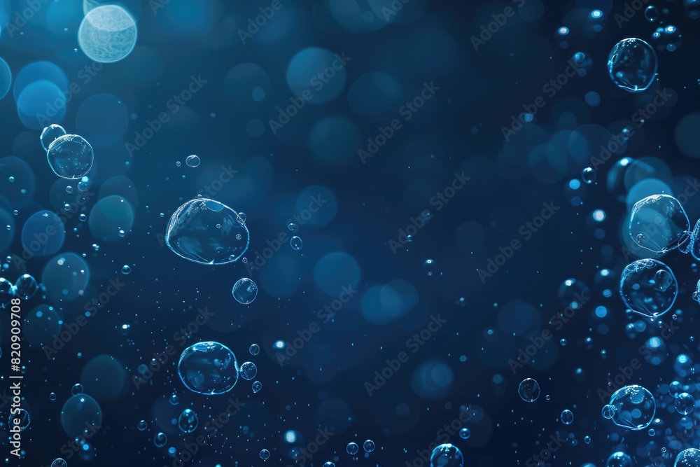 Dark blue background with water bubbles floating in the air, creating an underwater effect. Dark blue background with water bubbles floating in the air, creating an underwater effect.