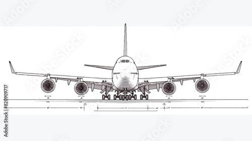 Modern airplane passenger plane airliner or jumbo jet