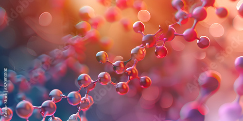 closeup photo displays the intricate details of a single strand of beads revealing its texture and color An abstract representation of the molecular structure of a vaccine photo