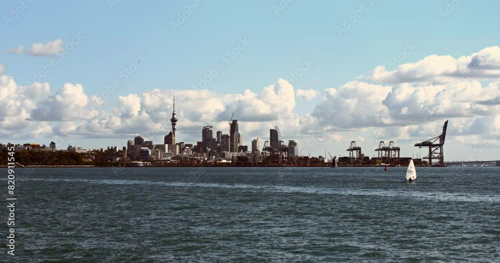 Auckland City Skyline on a Sunny Day, New Zealand, May 2024, Auckland City Skyline on a Sunny Day, New Zealand, May 2024,