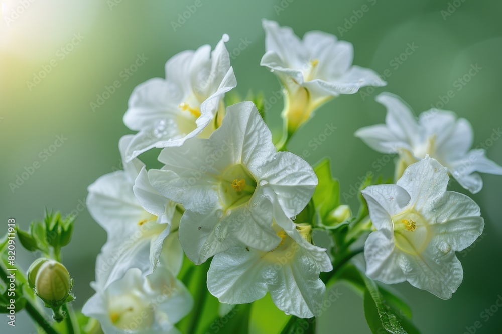 Light green background with beautiful flowers, spring. Light green background with beautiful flowers, spring.
