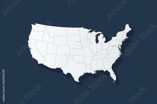 Dark blue background with map of the United States.
