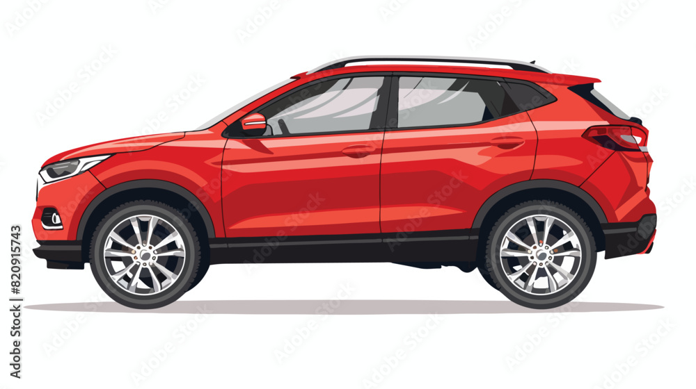 Modern red crossover CUV car or automobile isolated on white background
