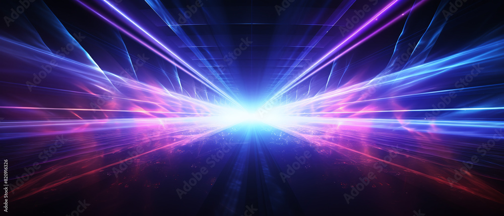 Abstract background with neon glowing wave lines. Abstract background with neon glowing wave lines.