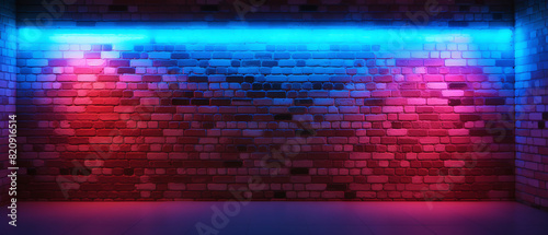 Abstract background with neon glowing wave lines.