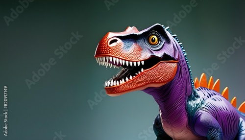 cartoon colorful t rex dinosaur on isolated background copy space created with generative ai