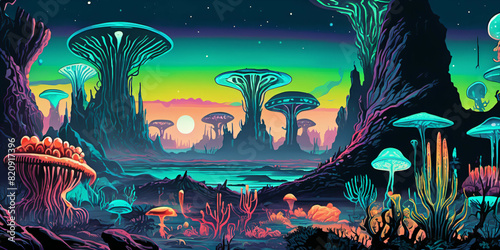 Alien fantasy landscape. Di...