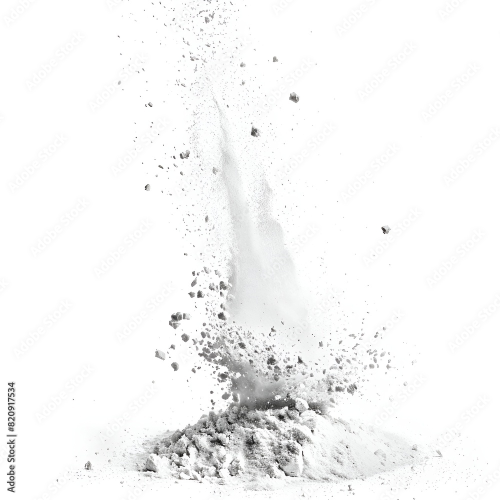 Obraz premium Baking Powder Particles on White Background