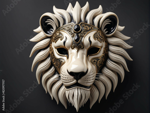 Lion mask. Digital illustra...