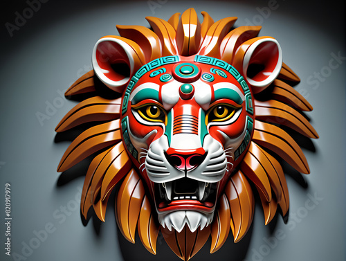 Lion mask. Digital illustra...