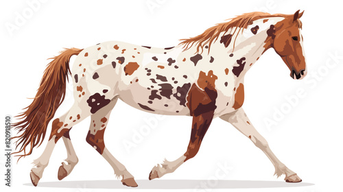 American Paint Pinto horse breed. Stallion profile tr