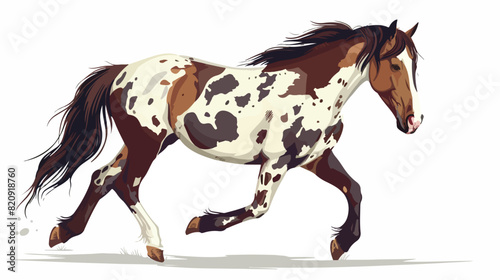 American Paint Pinto horse breed. Stallion profile tr