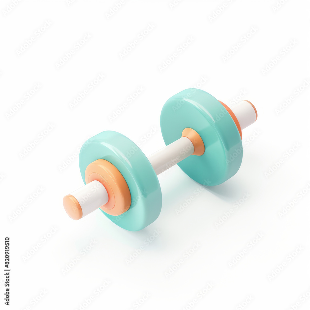 dumbbell icon in 3D style on a white background dumbbell icon in 3D style on a white background