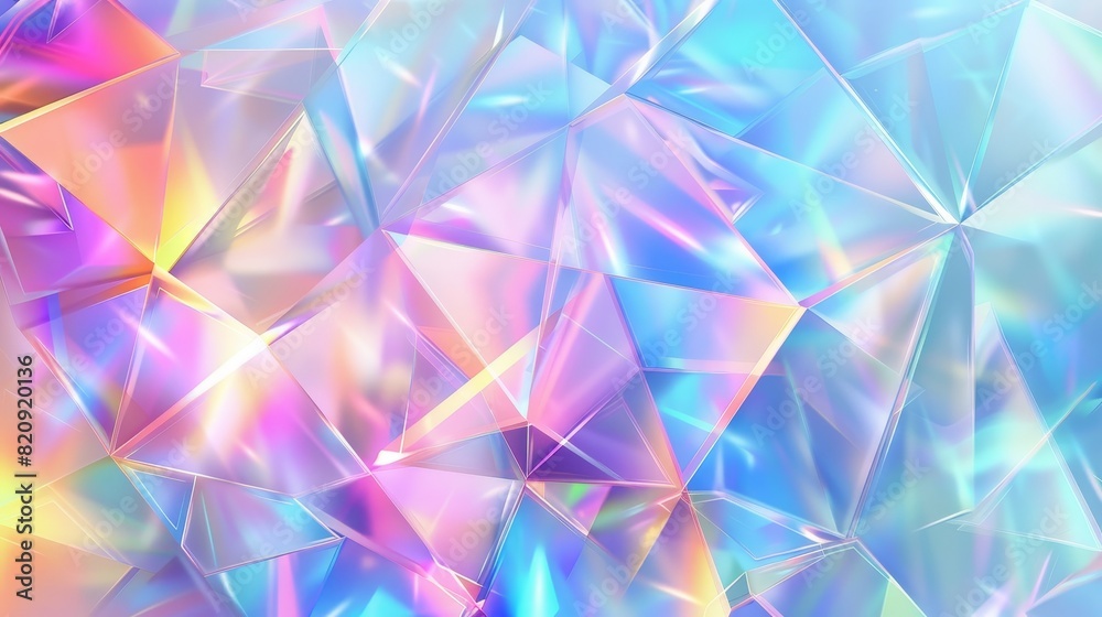 Rainbow prisms with flare effect background. Diamond iridescent gradient crystal glass overlay texture. Holographic disco camera transparent pattern. Rainbow prisms with flare effect background. Diamond iridescent gradient crystal glass overlay texture. Holographic disco camera transparent pattern.