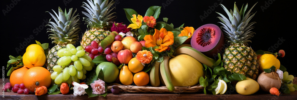 fruits on a table with black background Fruits background image HD