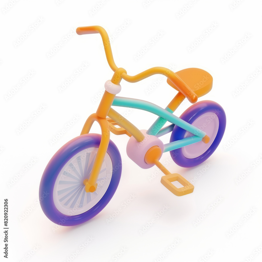 bike icon in 3D style on a white background bike icon in 3D style on a white background