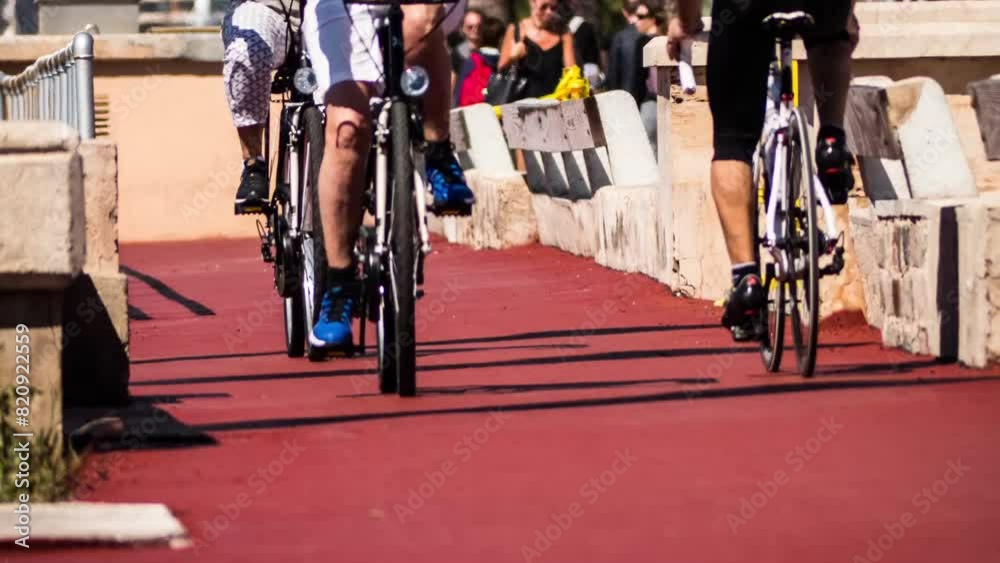 cycle path in Palma, Mallorca, Balearic in Spain cycle path in Palma, Mallorca, Balearic in Spain