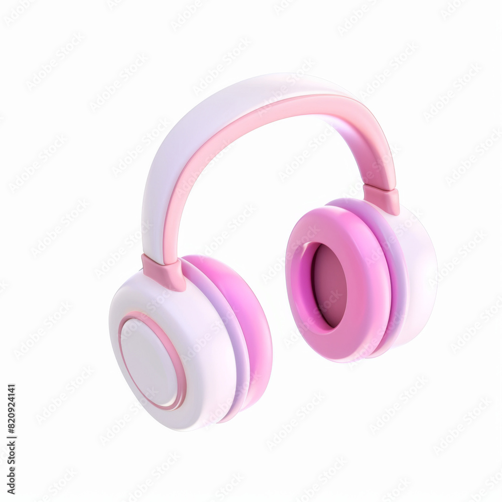 headphones icon in 3D style on a white background headphones icon in 3D style on a white background