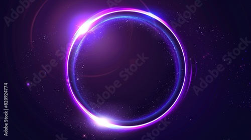 Mystical cosmic event  dark planet illuminated by bright star formation  surrounded by glowing purple nebula and distant stars