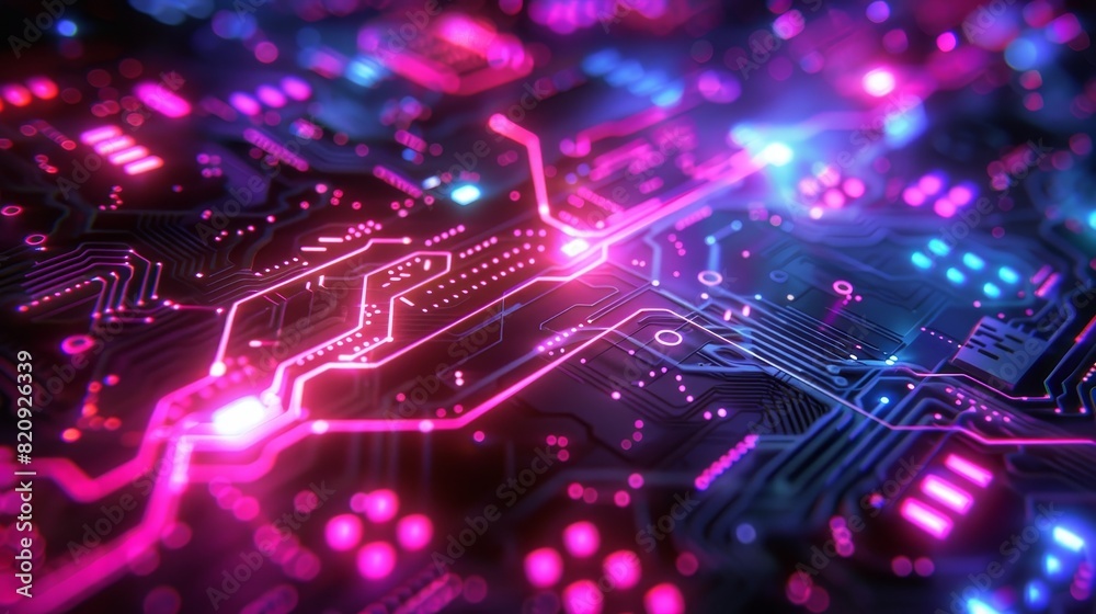 Illuminated Circuitry: Futuristic Abstract Background of Digital Circuits and Glowing Lines Illuminated Circuitry: Futuristic Abstract Background of Digital Circuits and Glowing Lines