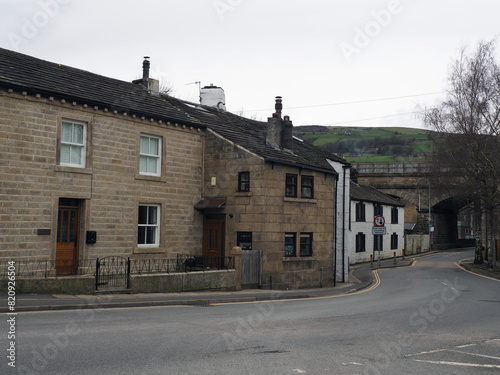 The old village centre in Mytholmroyd in Calderdale, West Yorkshire