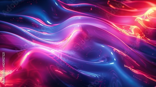 Electrifying Neon Dimension - Futuristic Abstract 3D Shapes on Dark Background