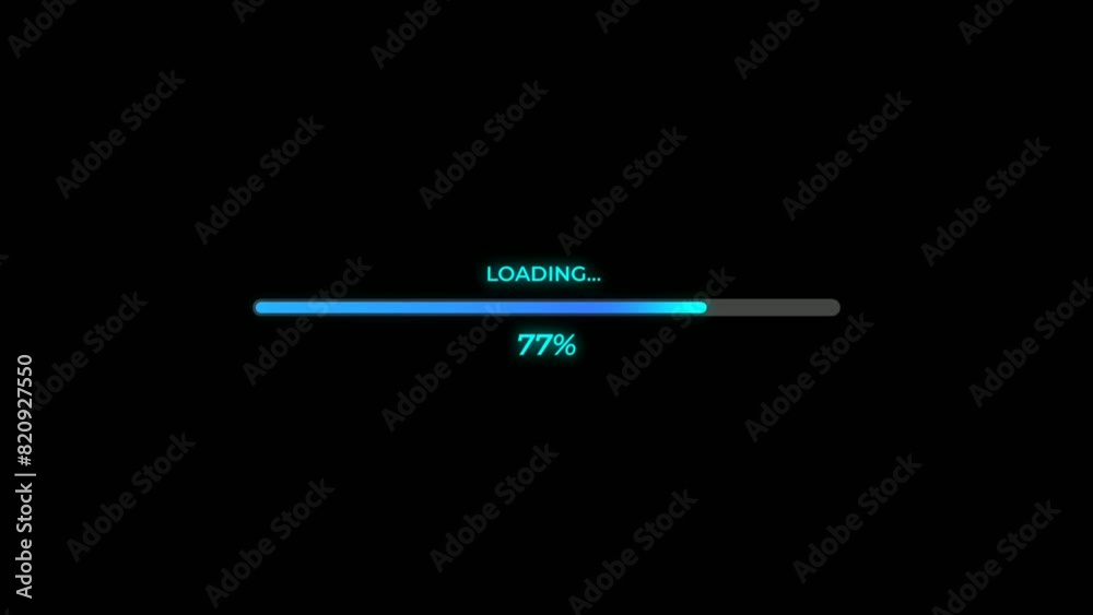 loading bar animation isolated on a black background. loading bar animation isolated on a black background.