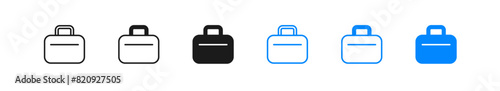 Briefcase, bag and case set icon. Vector