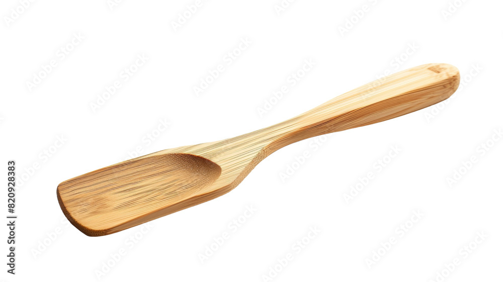 Solitary Wooden Spoon Resting on A Blank Canvas Solitary Wooden Spoon Resting on A Blank Canvas