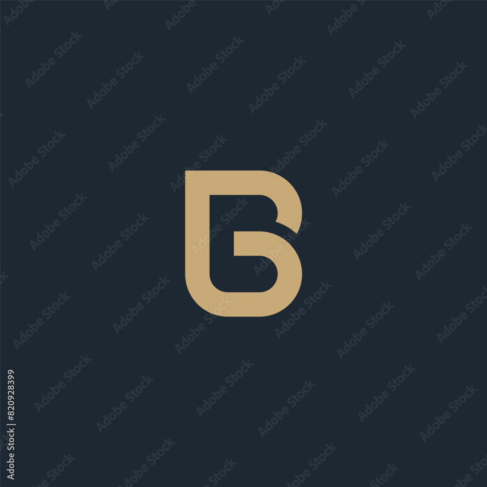 BG monogram logo with gold color. B & G logo. BG monogram logo with gold color. B & G logo.