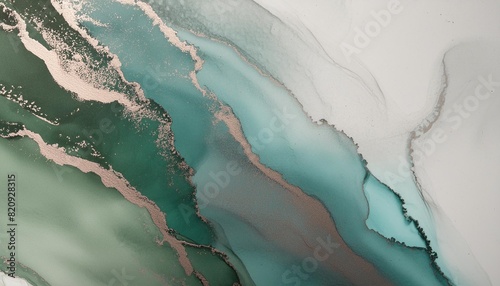 abstract watercolor paint background by deep teal color silver and green with liquid fluid texture for backdrop