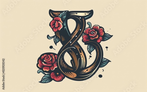 Retro Tattoo Flash Style Ampersand Icon photo