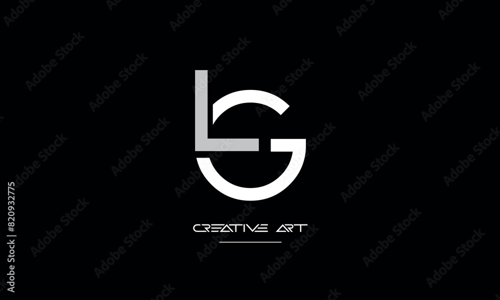 GL, LG, G, L abstract letters logo monogram GL, LG, G, L abstract letters logo monogram