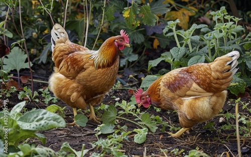 Cornish Hens in Vegetable Patch photo