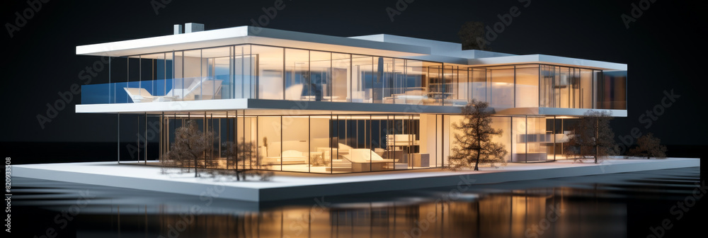 Architectural Model of Modern Office Building and Research Laboratory with See-Through Design, Avant-Garde Architecture, Miniature Model Architectural Model of Modern Office Building and Research Laboratory with See-Through Design, Avant-Garde Architecture, Miniature Model