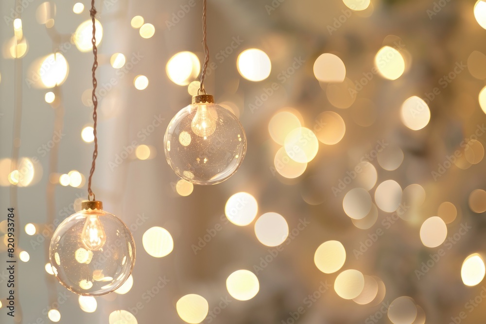 Warm Glowing Lights Against Blurred Golden Bokeh Background Warm Glowing Lights Against Blurred Golden Bokeh Background