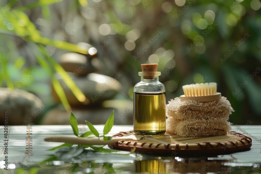 Essential Oil Bottle with Massage Brush for Spa and Relaxation Essential Oil Bottle with Massage Brush for Spa and Relaxation