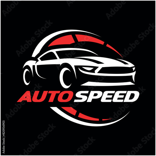 silhouette of a sport car logo vector isolated