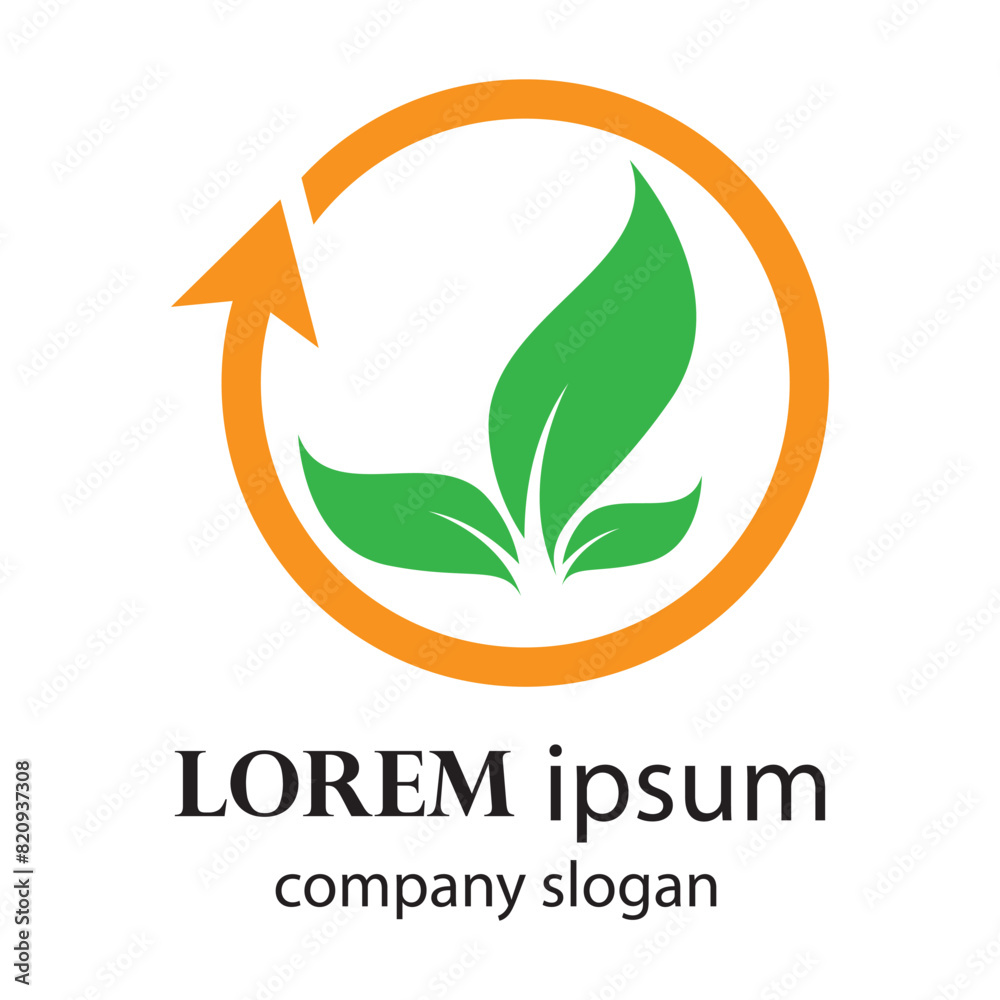 Fototapeta premium fresh leaf logo design for natural life