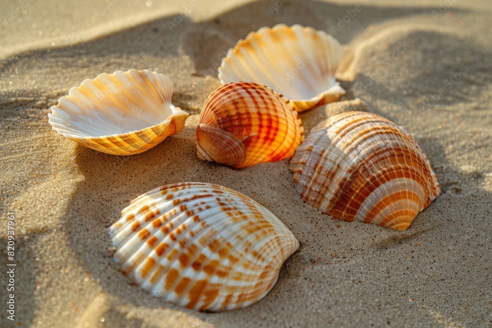 The Summer Tropical beach with starfish and flip flop-sunglasses as sand beach scene and blue sky background. Beautiful simple AI generated image in 4K, unique. The Summer Tropical beach with starfish and flip flop-sunglasses as sand beach scene and blue sky background. Beautiful simple AI generated image in 4K, unique.
