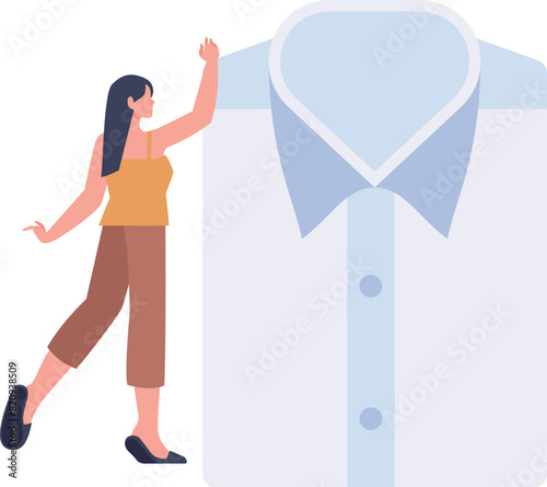 The girl has ironed the shirt.