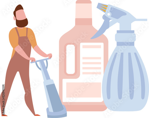 The housekeeper is working.