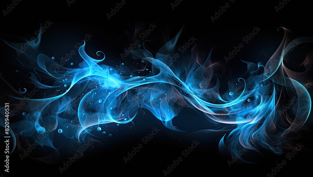Dynamic Blue Fire on Dark Background Dynamic Blue Fire on Dark Background