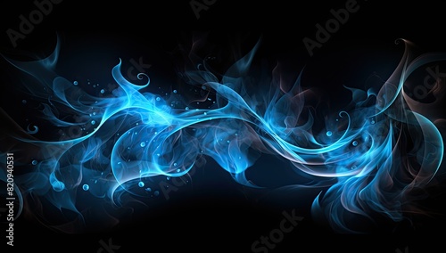 Dynamic Blue Fire on Dark Background