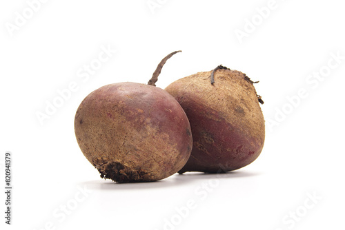 Two Fresh Organic Beetroots on White Background During Daytime