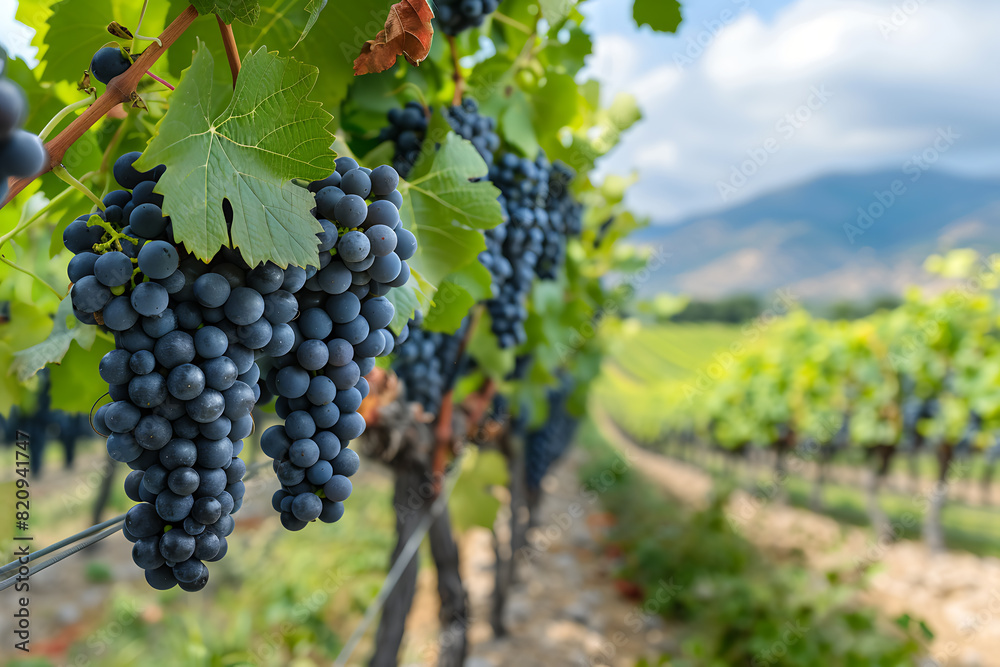 Expansive vineyards filled with ripe grapes, showcasing the beauty and abundance of large plantations. Expansive vineyards filled with ripe grapes, showcasing the beauty and abundance of large plantations.