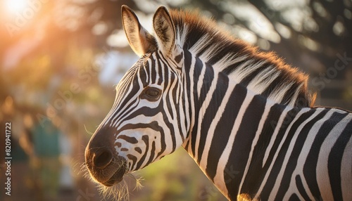 illustration of a close up of a zebra created with generative ai