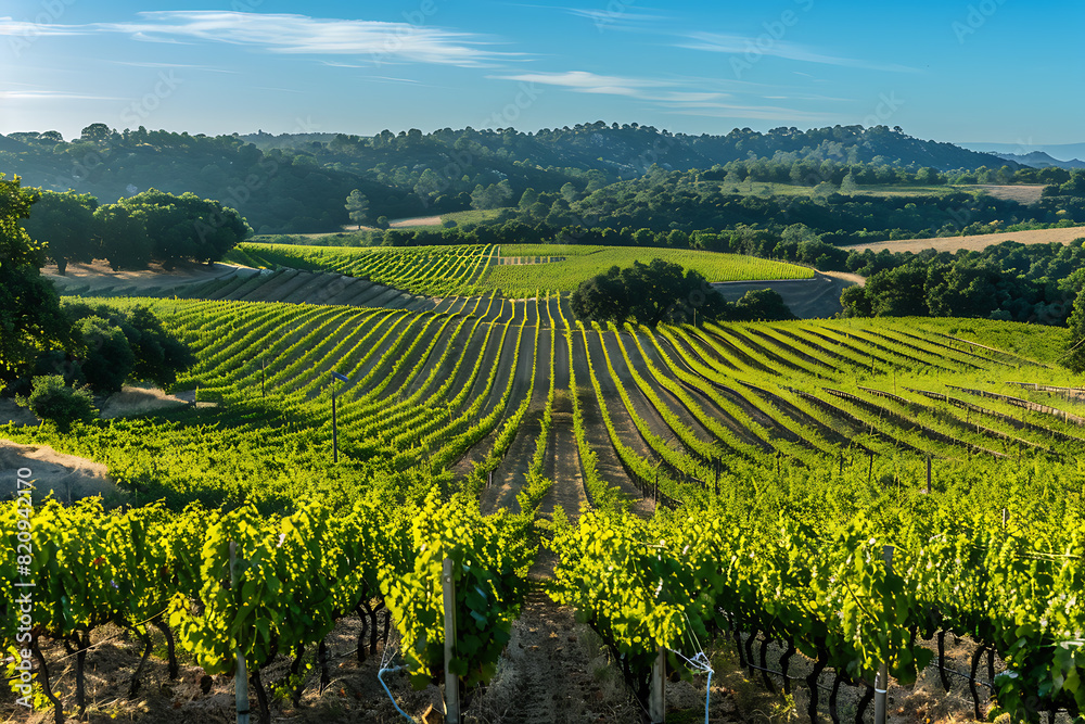 Expansive vineyards filled with ripe grapes, showcasing the beauty and abundance of large plantations. Expansive vineyards filled with ripe grapes, showcasing the beauty and abundance of large plantations.